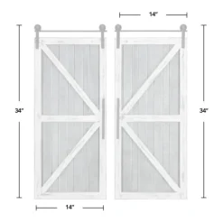 Kirkland's Home White Barn Door Galvanized Wall Plaques, Set Of 2- Wall Plaques