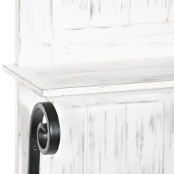 Kirkland's Home White Beadboard Shelves With Towel Bar Rack- Shelves