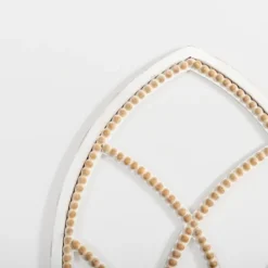 Kirkland's Home White Beaded Wood Arched Wall Plaque- Wall Plaques