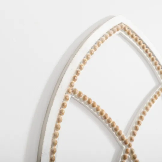 Kirkland's Home White Beaded Wood Arched Wall Plaque- Wall Plaques