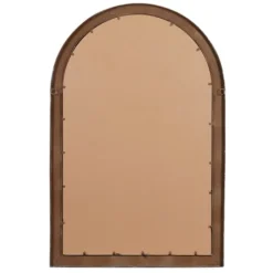 Kirkland's Home White Brown Rustic Window Iron Frame Wall Mirror- Decorative Mirrors