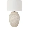 Kirkland's Home White Brush Textured Table Lamp- Table Lamps