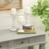Kirkland's Home White Brushstroke 3-Pc. Pillar Candle Holder Set- Candle Holders