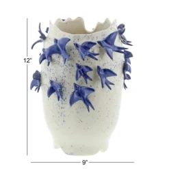 Kirkland's Home White Ceramic Coastal Vase, 12 In.- Vases