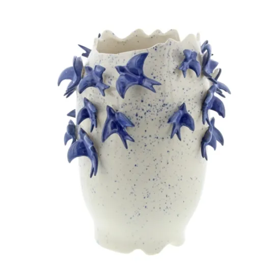 Kirkland's Home White Ceramic Coastal Vase, 12 In.- Vases