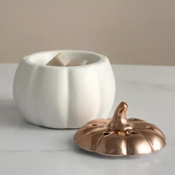 Kirkland's Home White Ceramic Pumpkin Wax Warmer- Home Fragrance