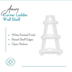 Kirkland's Home White Corner Ladder Shelf- Shelves