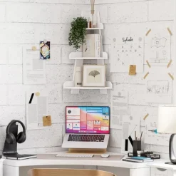 Kirkland's Home White Corner Ladder Shelf- Shelves