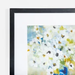 Kirkland's Home White Daisies In Blue Vase Framed Art Print- Framed Art