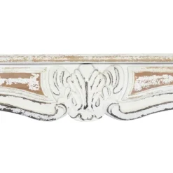 Kirkland's Home White Distressed Carved Wood Acanthus Wall Shelf- Shelves