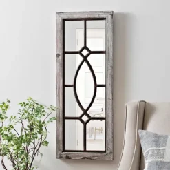 Kirkland's Home White Distressed Panel Wall Mirror- Decorative Mirrors