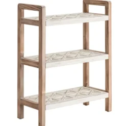 Kirkland's Home White Distressed Wood Bookshelf- Bookshelves
