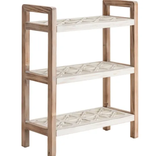 Kirkland's Home White Distressed Wood Bookshelf- Bookshelves