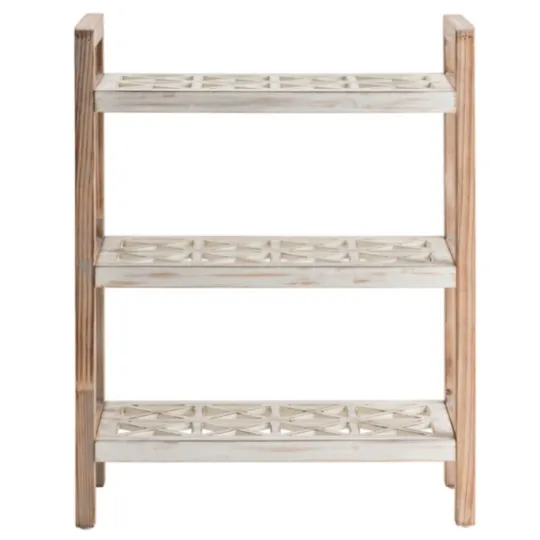 Kirkland's Home White Distressed Wood Bookshelf- Bookshelves