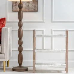 Kirkland's Home White Distressed Wood Bookshelf- Bookshelves