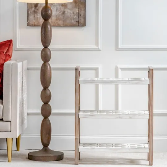 Kirkland's Home White Distressed Wood Bookshelf- Bookshelves