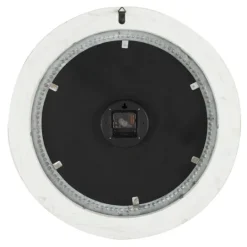 Kirkland's Home White Distressed Wood Round Beaded Wall Clock- Clocks