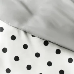 Kirkland's Home White Dotted Reversible 2-Pc. Twin Duvet Cover Set- Duvets