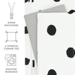 Kirkland's Home White Dotted Reversible 2-Pc. Twin Duvet Cover Set- Duvets