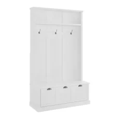 Kirkland's Home White Ellison Hall Tree With Storage Bench- Entryway Furniture
