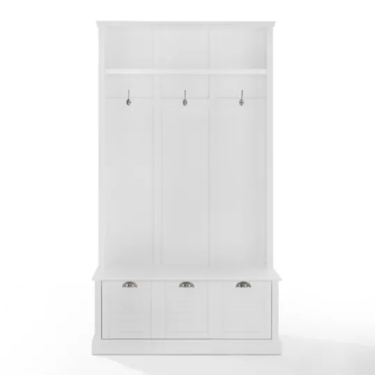 Kirkland's Home White Ellison Hall Tree With Storage Bench- Entryway Furniture