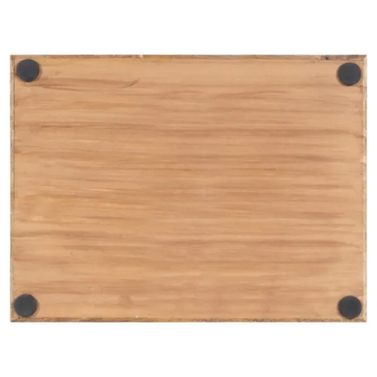 Kirkland's Home White Enameled Rectangle Mango Wood Tray- Decorative Trays