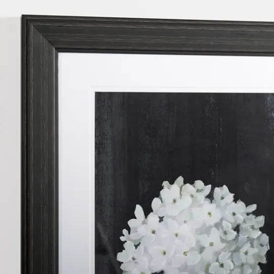 Kirkland's Home White Flower On Black I Framed Art Print- Framed Art