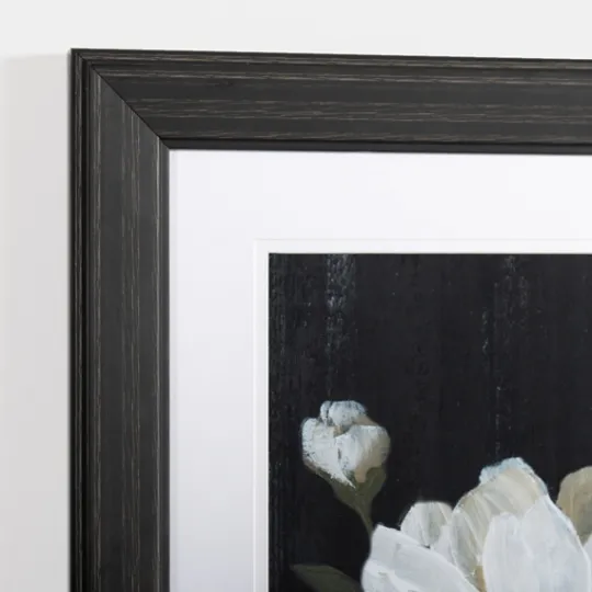 Kirkland's Home White Flower On Black I Framed Art Print- Framed Art