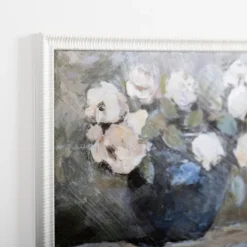 Kirkland's Home White Flowers In Blue Vase Framed Art Print- Framed Art