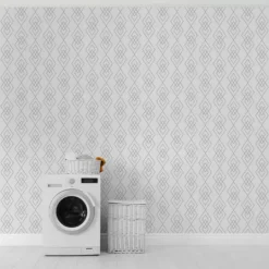 Kirkland's Home White Geometric Diamond Peel And Stick Wall Mural- Wall Murals & Wall Decals