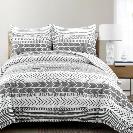 Kirkland's Home White Geometric King 5-Pc. Comforter Set- Comforters