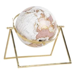 Kirkland's Home White Globe With Gold Linear Base- Statues & Figurines