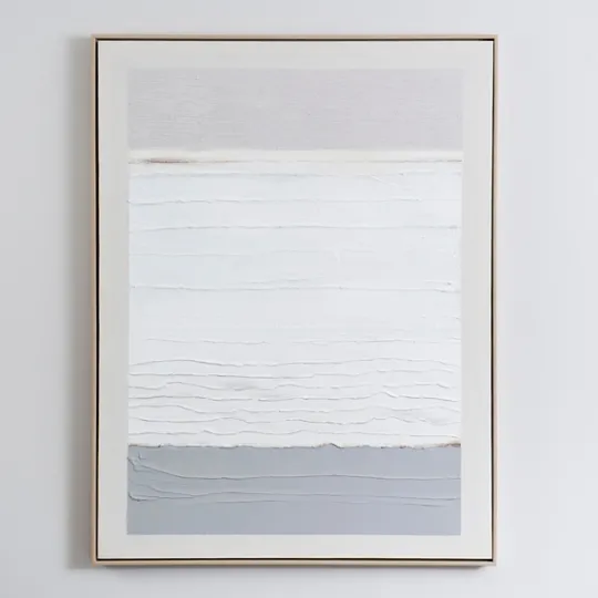 Kirkland's Home White Gray Abstract Framed Wall Art- Framed Art