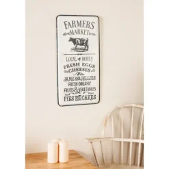 Kirkland's Home White Iron Farmer'S Market Wall Plaque- Wall Quotes & Signs