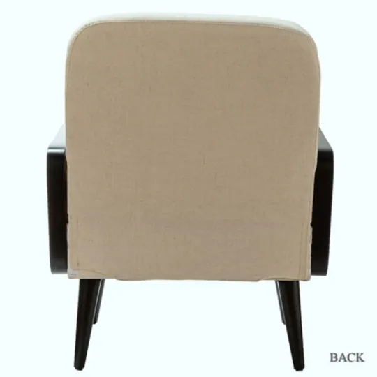 Kirkland's Home White Linen And Rattan Accent Chair- Accent Chairs