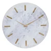 Kirkland's Home White Marble And Gold Accent Wall Clock, 20 In.- Clocks