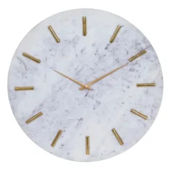 Kirkland's Home White Marble And Gold Accent Wall Clock, 20 In.- Clocks