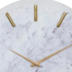 Kirkland's Home White Marble And Gold Accent Wall Clock, 20 In.- Clocks