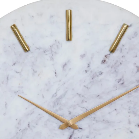 Kirkland's Home White Marble And Gold Accent Wall Clock, 20 In.- Clocks