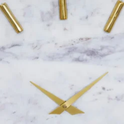 Kirkland's Home White Marble And Gold Accent Wall Clock, 15 In.- Clocks