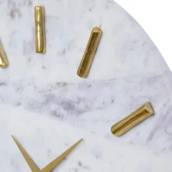 Kirkland's Home White Marble And Gold Accent Wall Clock, 15 In.- Clocks