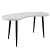 Kirkland's Home White Marble Kidney Shaped Desk- Office Furniture