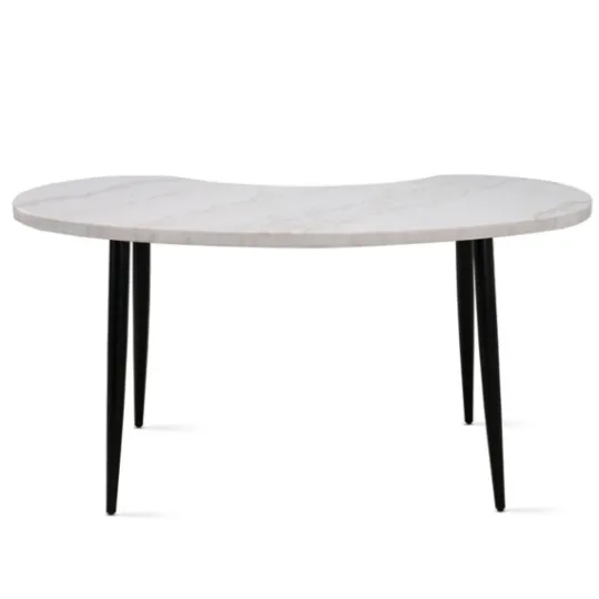 Kirkland's Home White Marble Kidney Shaped Desk- Office Furniture