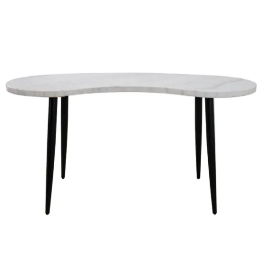 Kirkland's Home White Marble Kidney Shaped Desk- Office Furniture