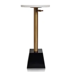 Kirkland's Home White Marble Top Tapered Base Accent Table, 10 In.- Accent & End Tables