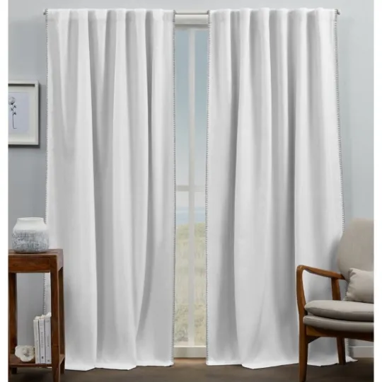 Kirkland's Home White Marl Blackout 2-Pc. Curtain Panels, 96 In.- Curtains & Drapes