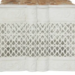 Kirkland's Home White Metal And Carved Wood Boxes, Set Of 3- Baskets & Boxes