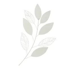 Kirkland's Home White Metal And Reed Leaf Wall Plaque- Wall Plaques