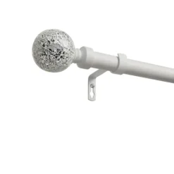 Kirkland's Home White Mirrored Mosaic Curtain Rod, 120 In.- Curtain Rods & Hardware