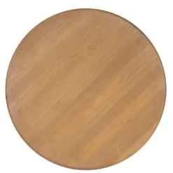 Kirkland's Home White Natural Top Pedestal Dining Table- Dining Tables